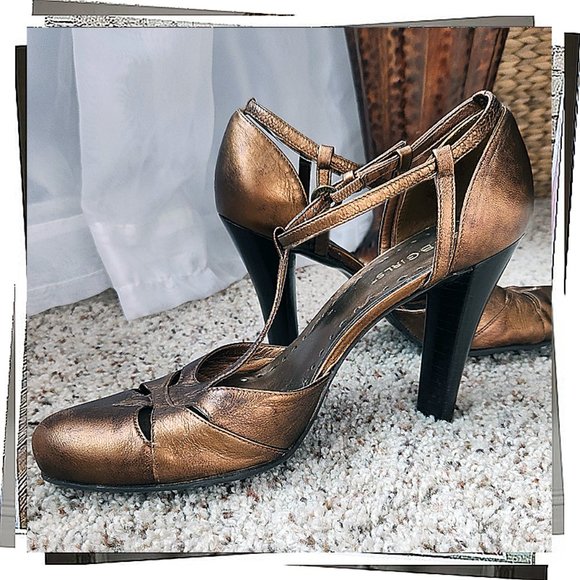 Victoria/1920’s flapper Copper Leather t-strap Heels - Picture 5 of 9